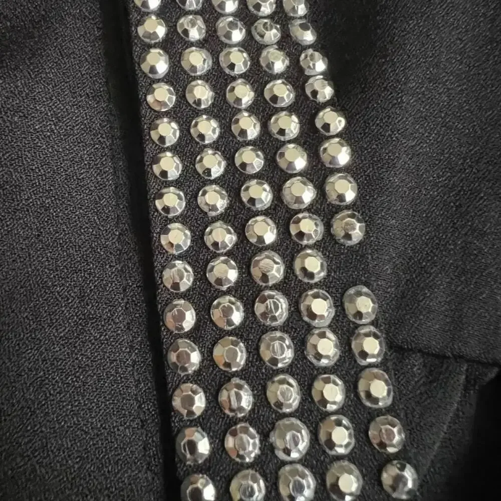 Michael Kors Black Embellished V Neck Sleeveless Top, XS